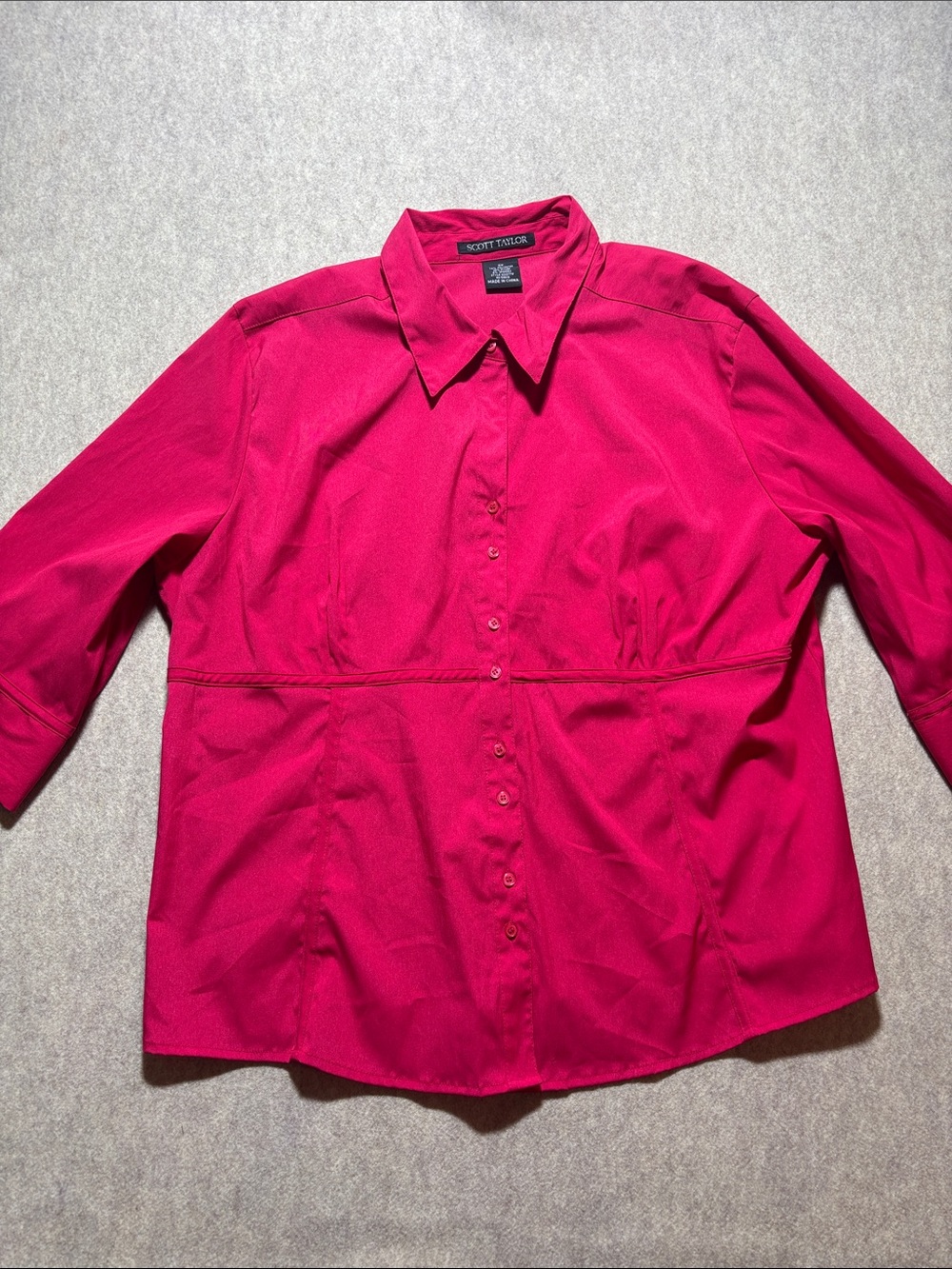 VTG  Used Scott Taylor Poly Blend Ladies Womens Button Down Shirt 3x (5)